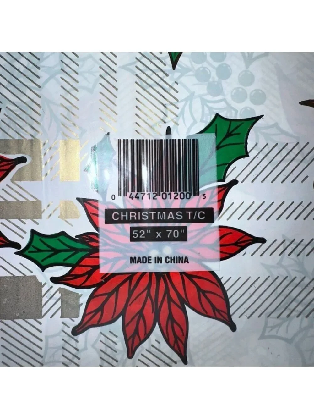 NOS Vintage 1996 Better Home Christmas Plastic Waterproof Tablecloth 52x70